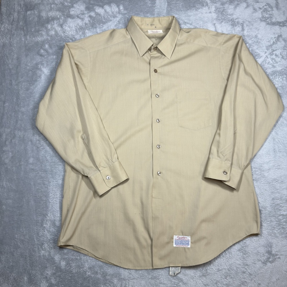 Vintage Creighton Shirt‎ Mens Large Permanent Press USA Dacron Cotton 70s